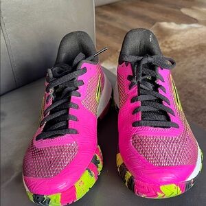 Skechers Pink and Neon Yellow Athletic Shoes for pickle ball